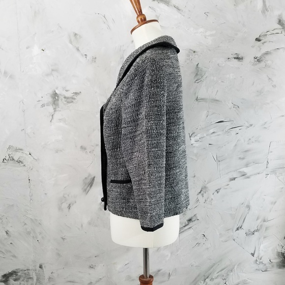 AMY ADAMS Vintage 50s Grey & Black Knit Jacket - Picture 4 of 8